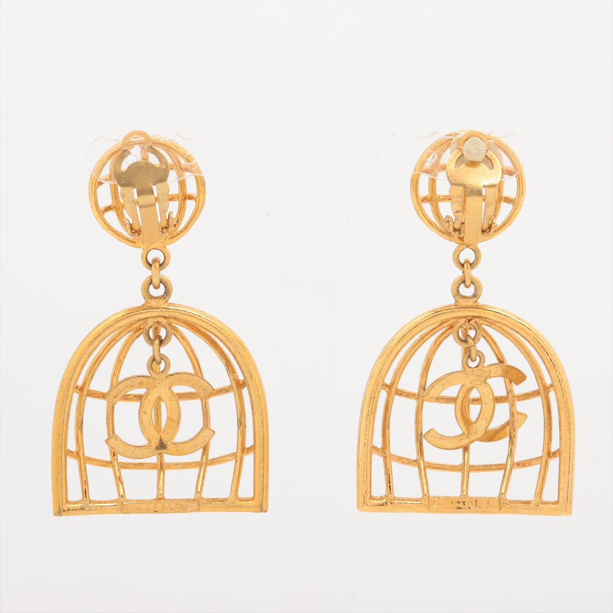Chanel Coco Mark 29 Earrings (for both ears) GP Gold birdcage
