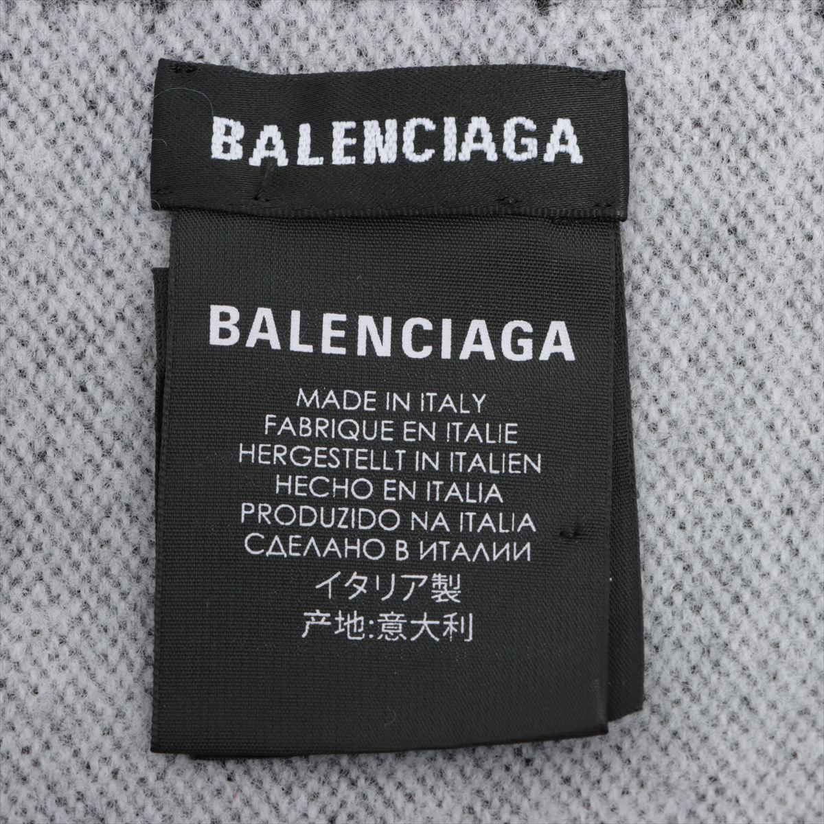 Balenciaga Logo Scarf Wool Black