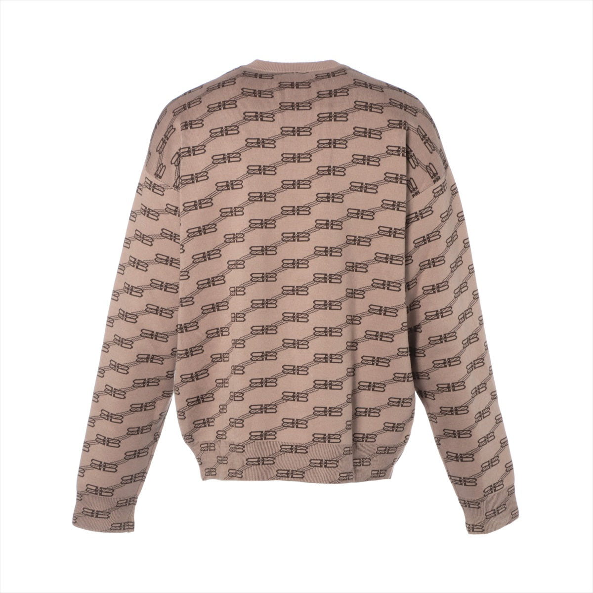 Balenciaga 23SS Cotton & Wool Knit S Unisex Brown  733859 BB monogram logo jacquard sweater