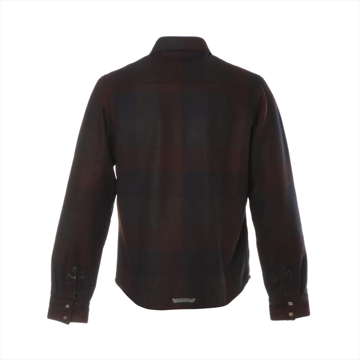 Chrome Hearts Cross ball Jacket Wool & Nylon size S Black x navy x brown JVP shirt jacket Quilted lining batting