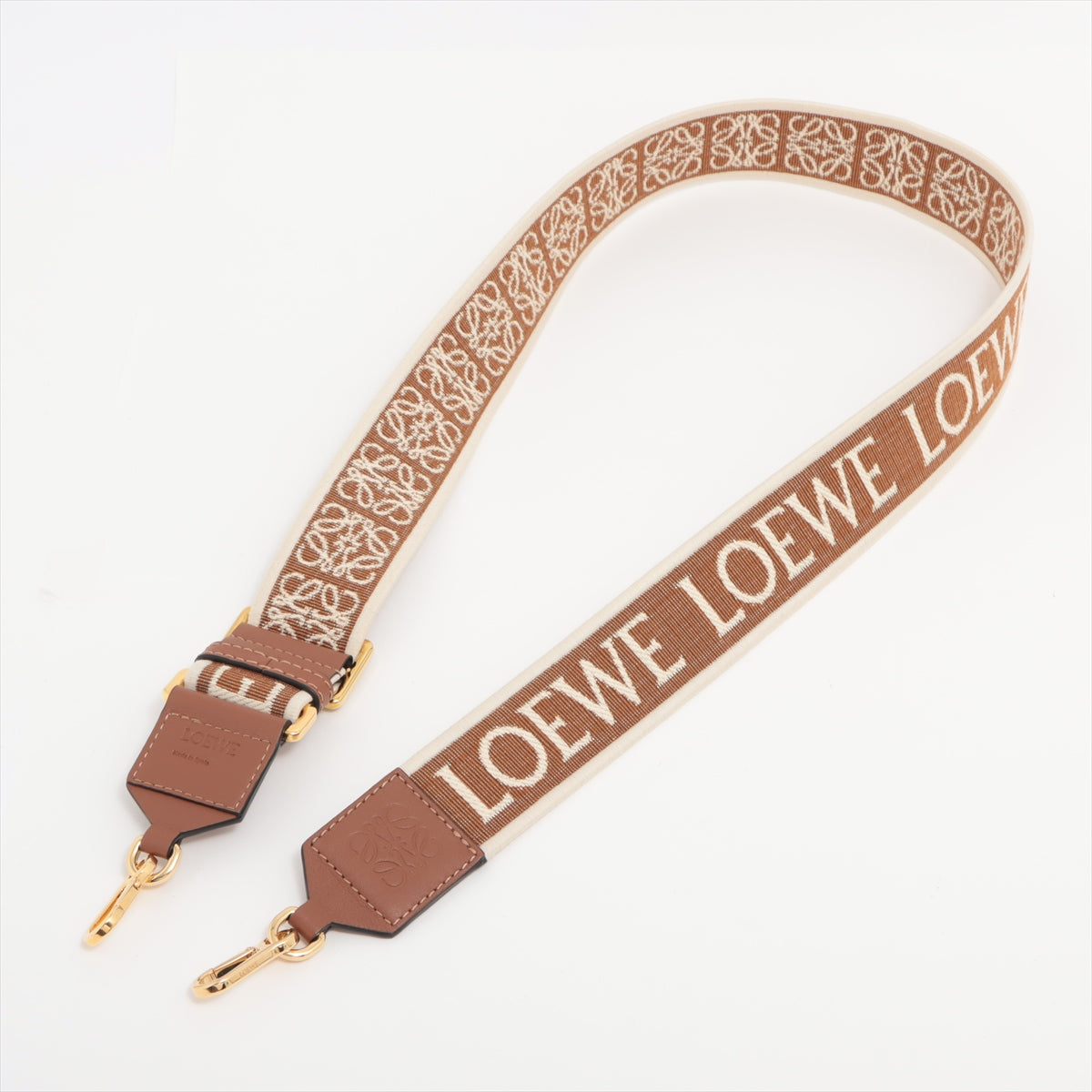 Loewe Anagram Shoulder strap Canvas & leather Beige×Brown