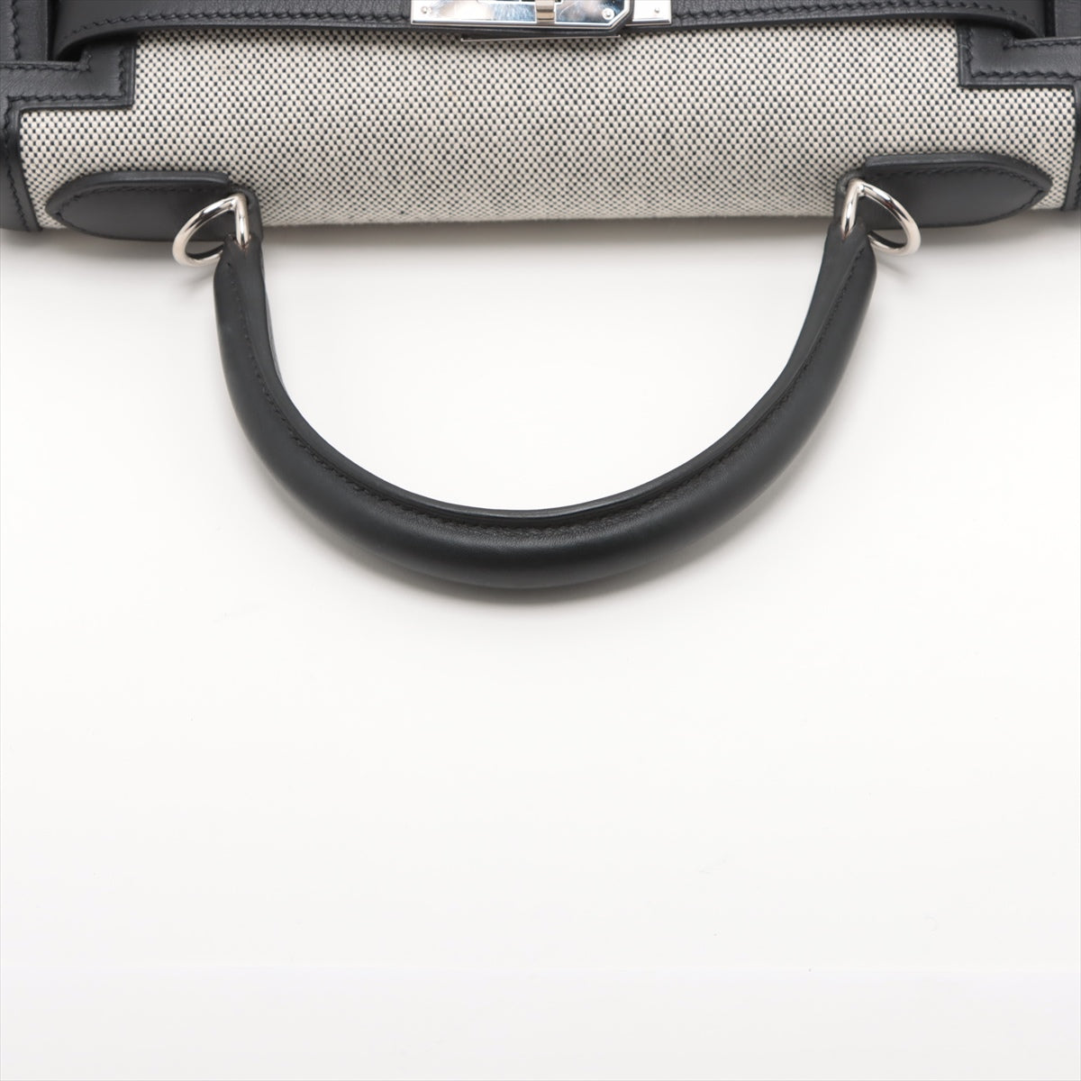 Hermès Kelly 28 Vaux Swift x Toile Ash Black Silver Metal fittings Z: 2021