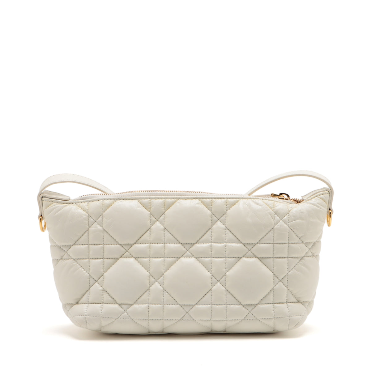DIOR Cannage nomad pouch Leather 2way handbag White