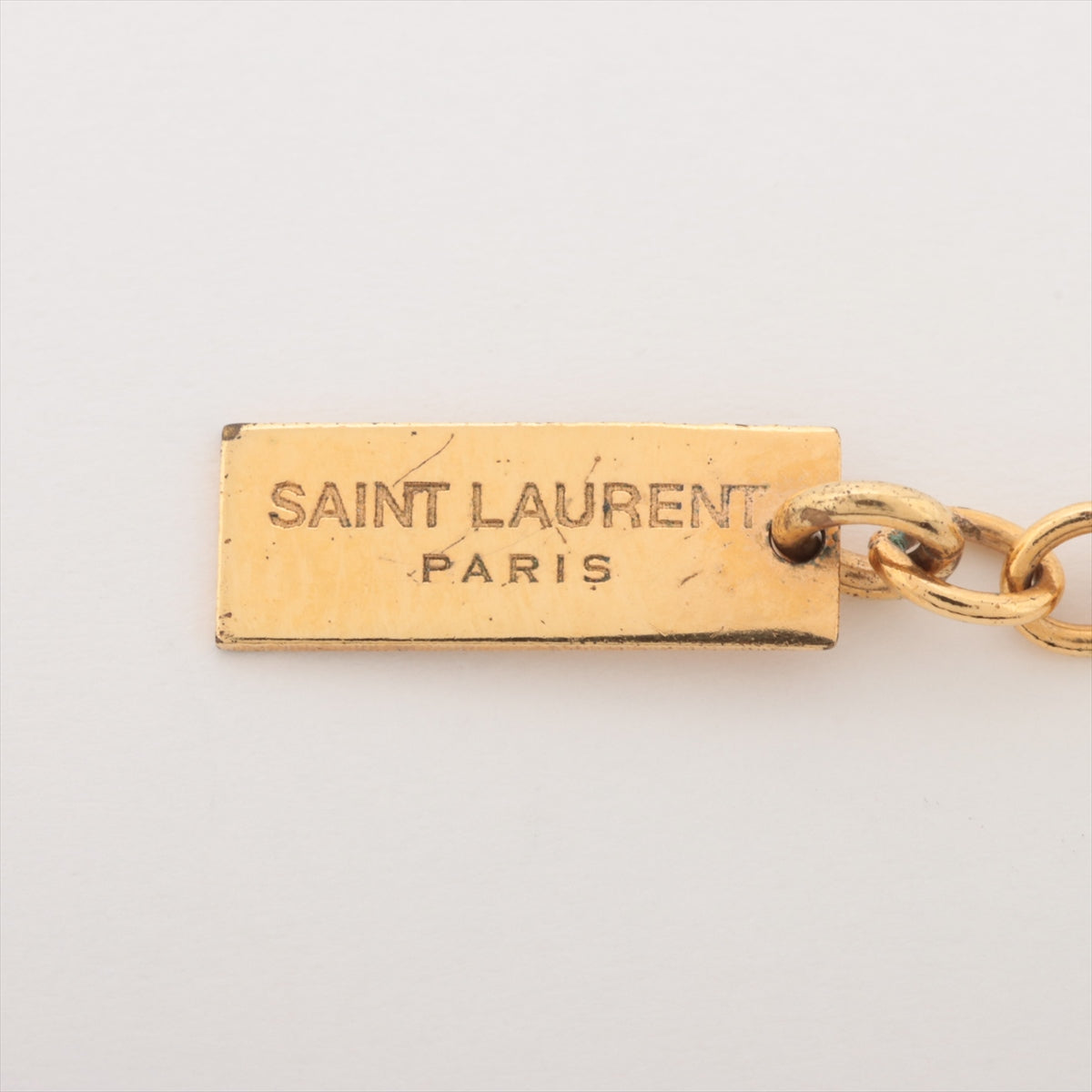 Saint Laurent Logo Bracelet GP Gold Scratched Discoloration