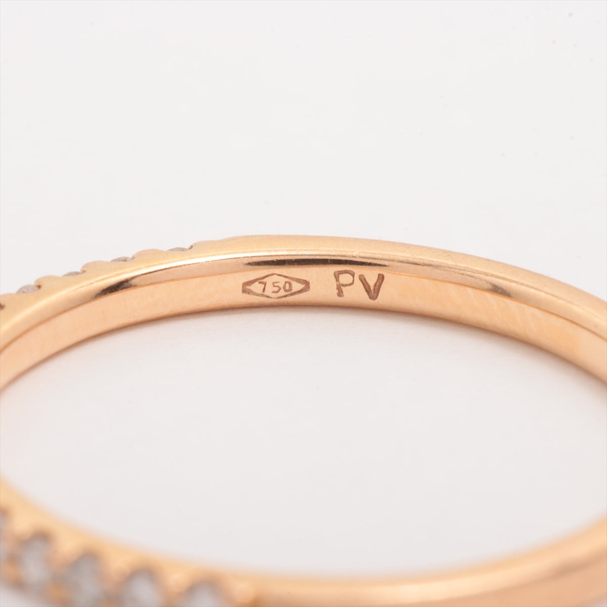Ponte Vecchio Heart Eternity diamond rings 750(PG) 1.3g D0.15