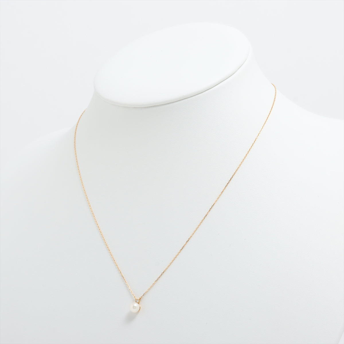 ete Pearl diamond Necklace K18(YG) 1.3g 0.01 Approx. 5.0mm