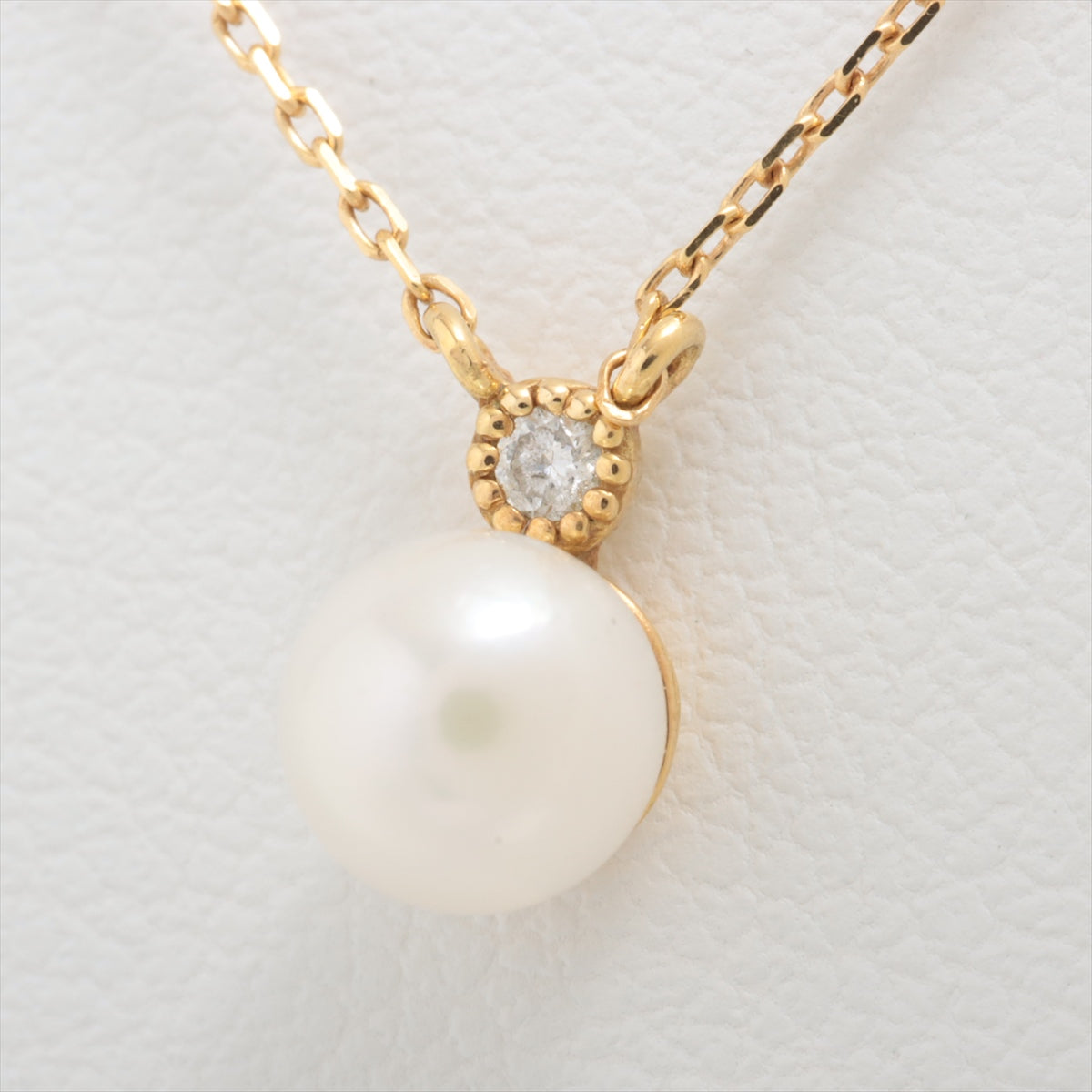 ete Pearl diamond Necklace K18(YG) 1.3g 0.01 Approx. 5.0mm