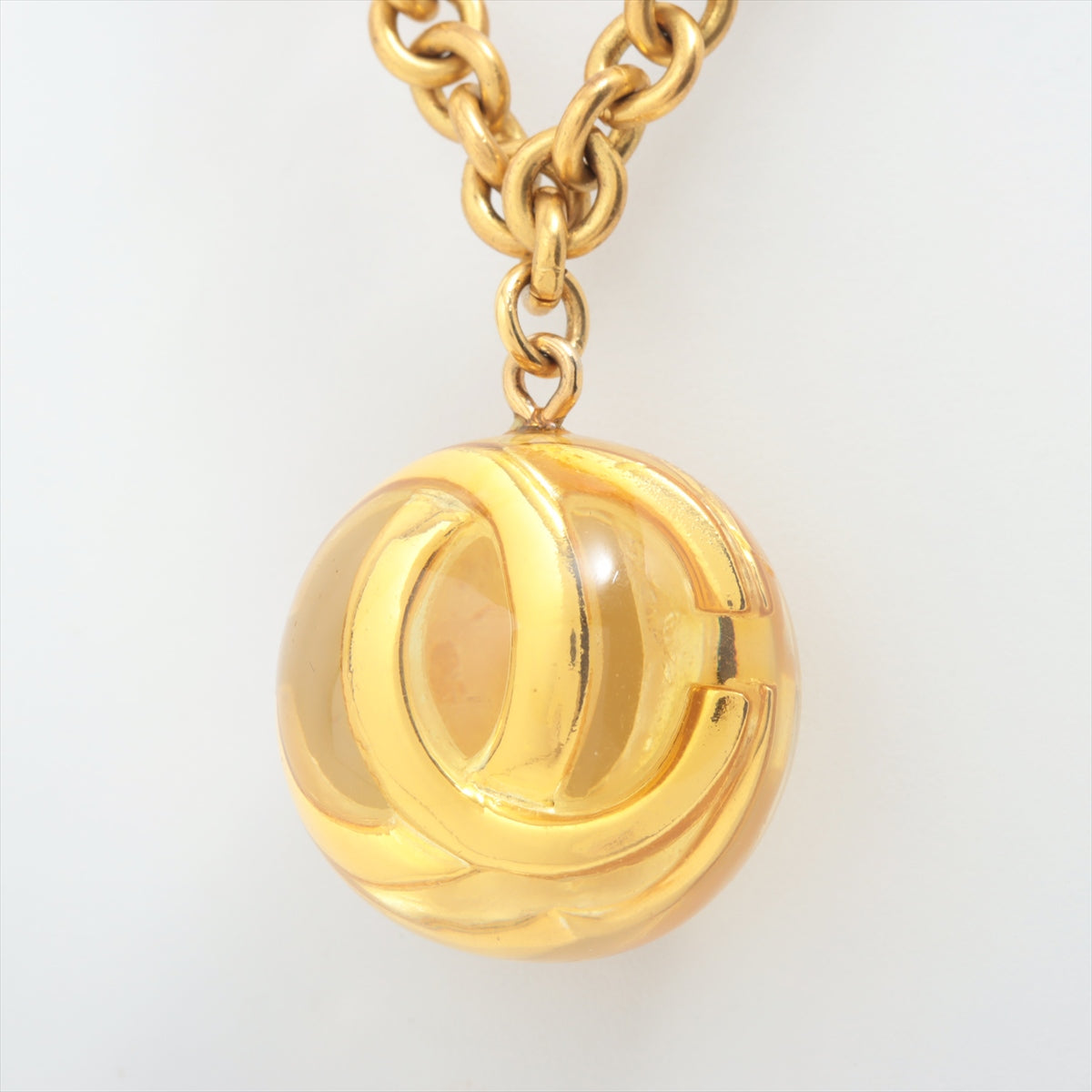 Chanel Coco Mark Necklace GP x resin Gold Ball
