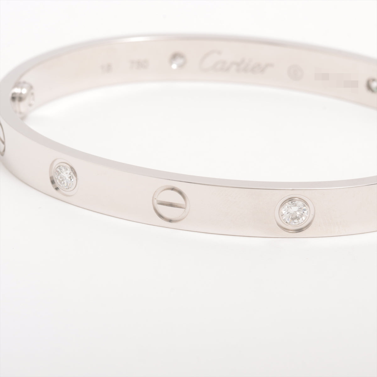 Cartier Love half diamond Bracelet 750(WG) 30.0g 16 With screwdriver B6026416