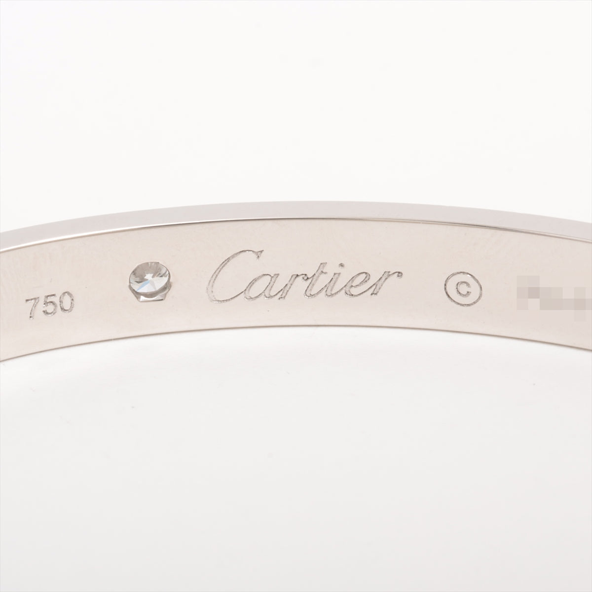 Cartier Love half diamond Bracelet 750(WG) 30.0g 16 With screwdriver B6026416