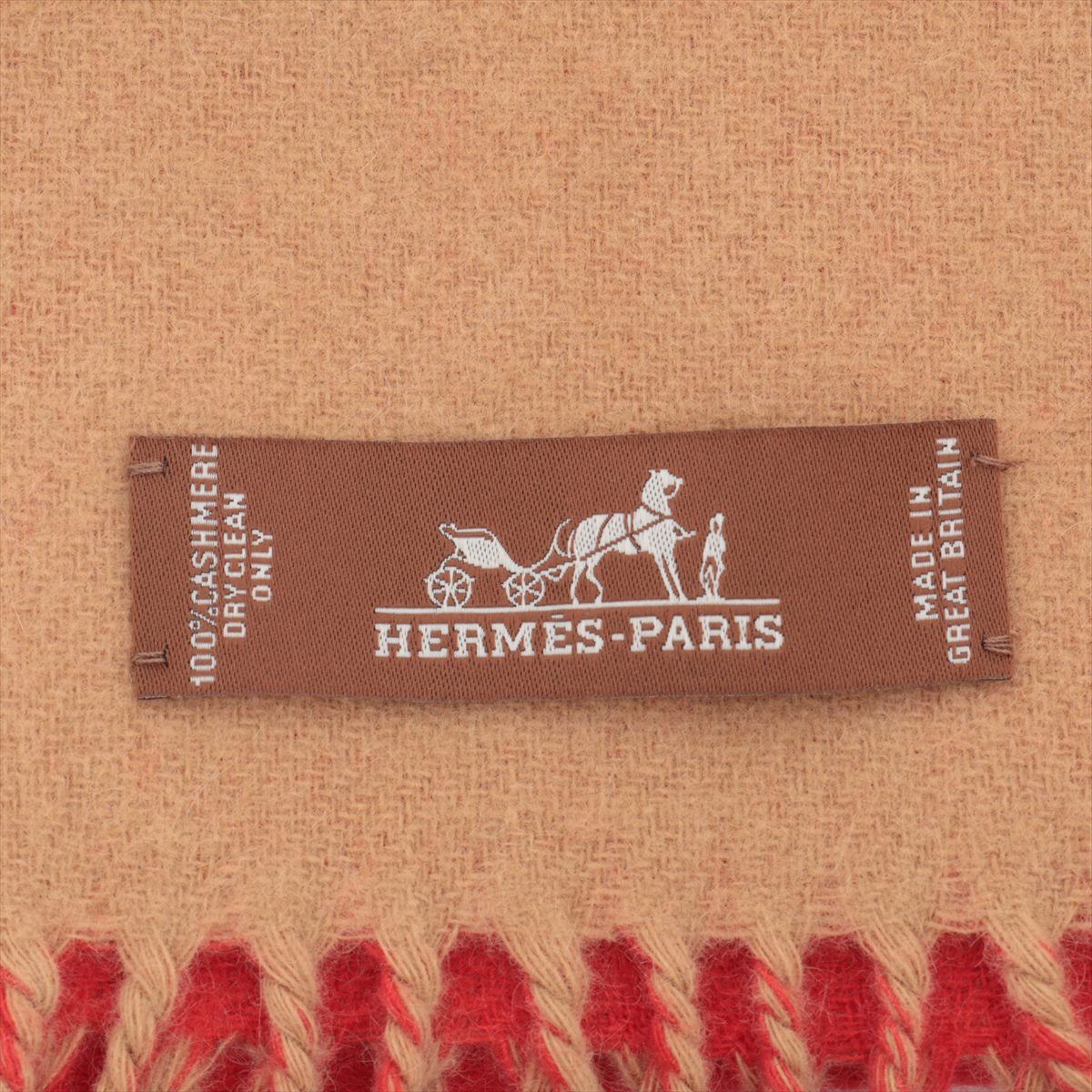 Hermès Scarf Cashmere Camel Red