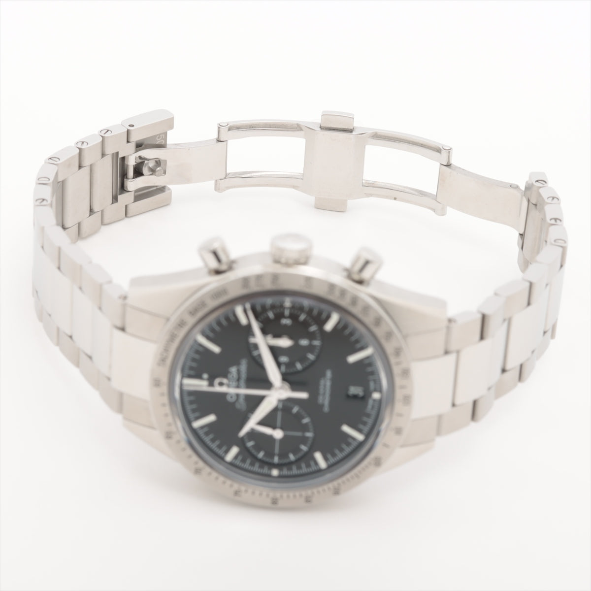 Omega Speedmaster 57 Coaxial Chronograph 331.10.42.51.01.001 SS AT Black-Face Extra Link 1