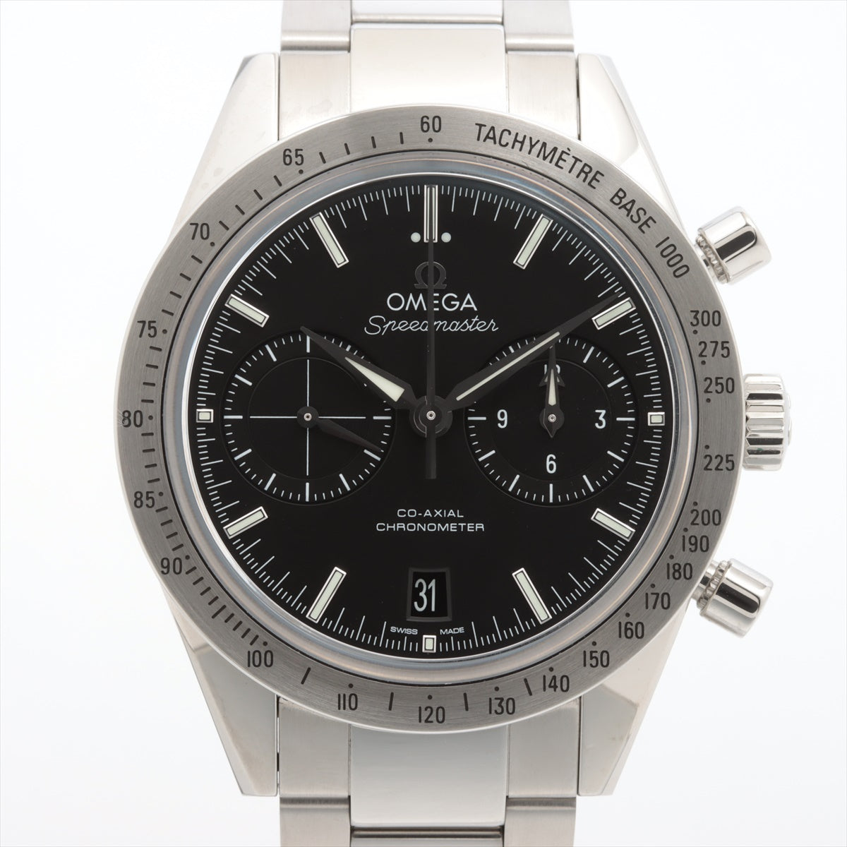 Omega Speedmaster 57 Coaxial Chronograph 331.10.42.51.01.001 SS AT Black-Face Extra Link 1