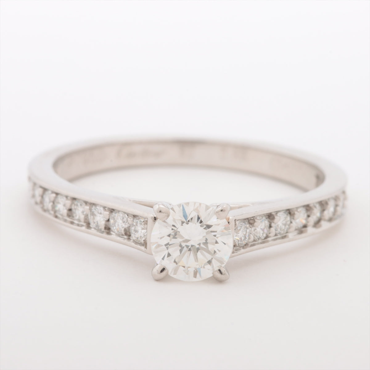 Cartier Solitaire 1895 Heart Eternity diamond rings Pt950 3.0g 0.36