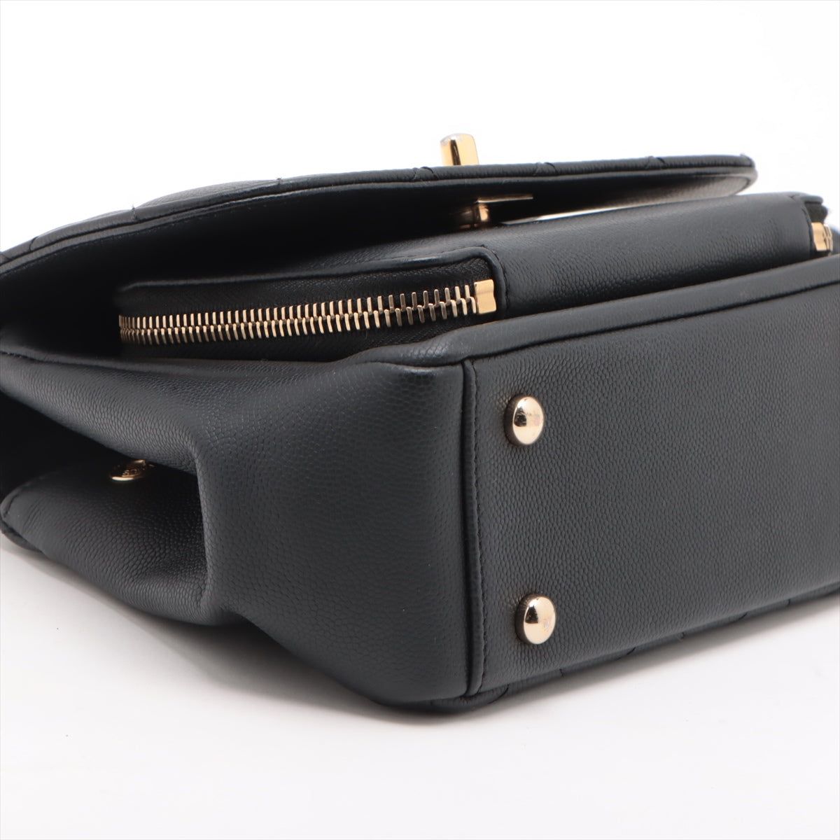 Chanel Business Affinity Soft Caviarskin 2 Way Shoulder Bag Black Gold Metal Fittings 30