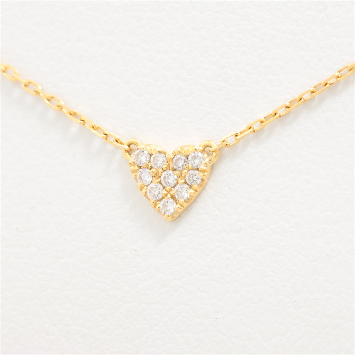 AHKAH Heart Pavé diamond Necklace K18(YG) 1.4g 0.05