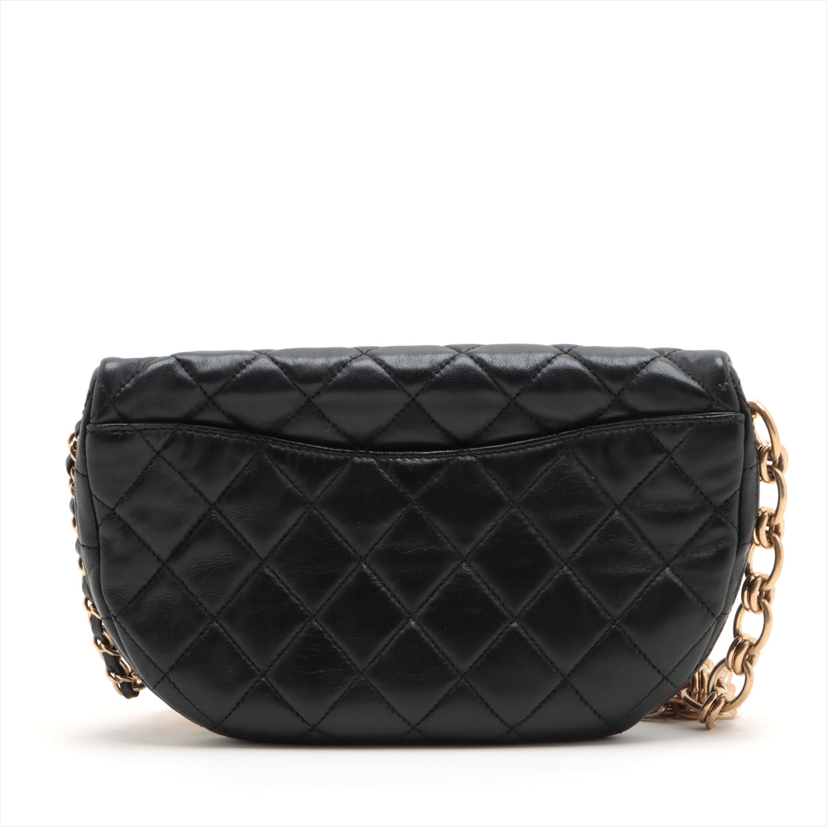 Chanel Matelasse Lambskin Sling backpack Black Gold Metal fittings