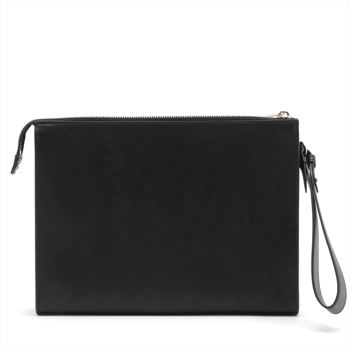 Fendi ZUCCa Leather Clutch bag Black 7VA491