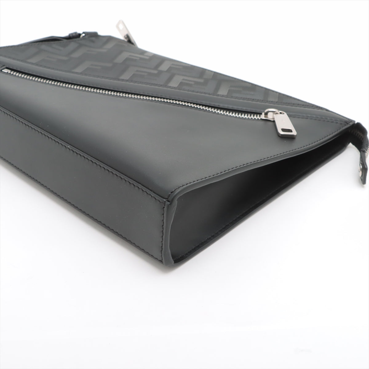 Fendi ZUCCa Leather Clutch bag Black 7VA491