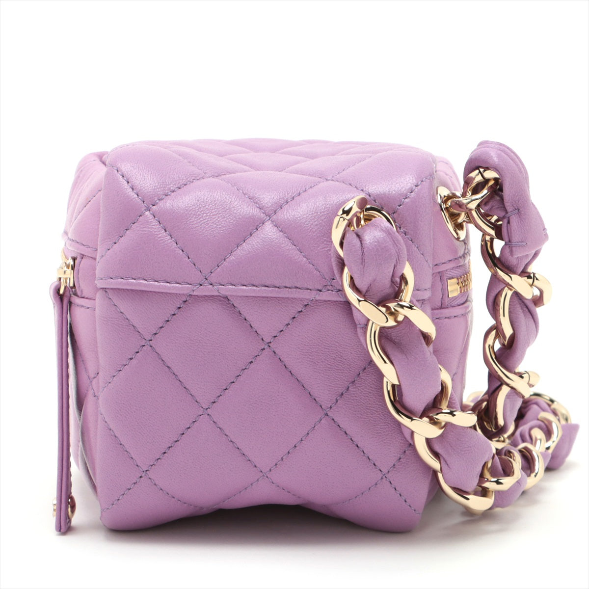 Chanel Matelasse Lambskin Chain handbag Vanity Purple Gold Metal fittings 32 series