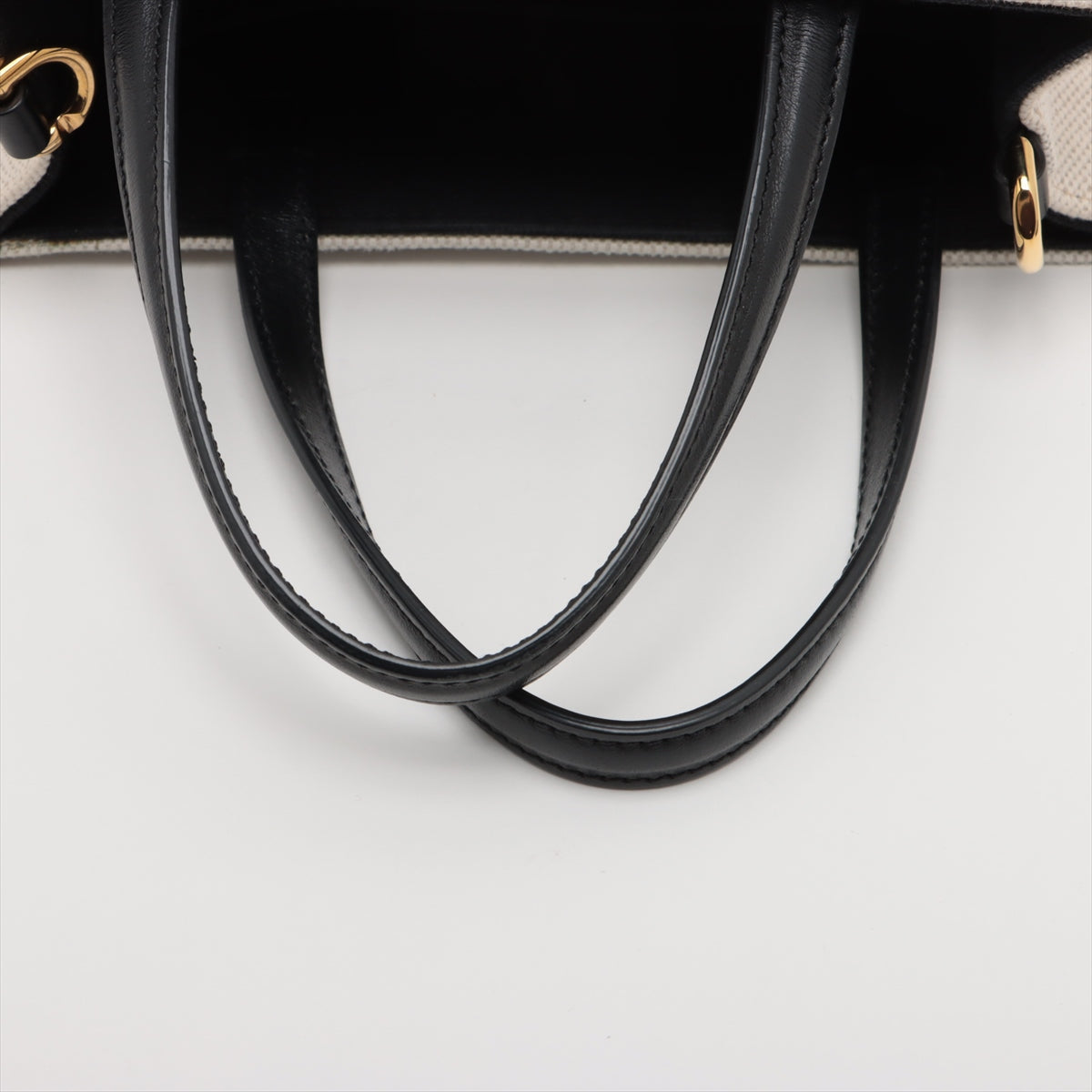 Givenchy Logo G tote mini canvas 2way handbag black x beige