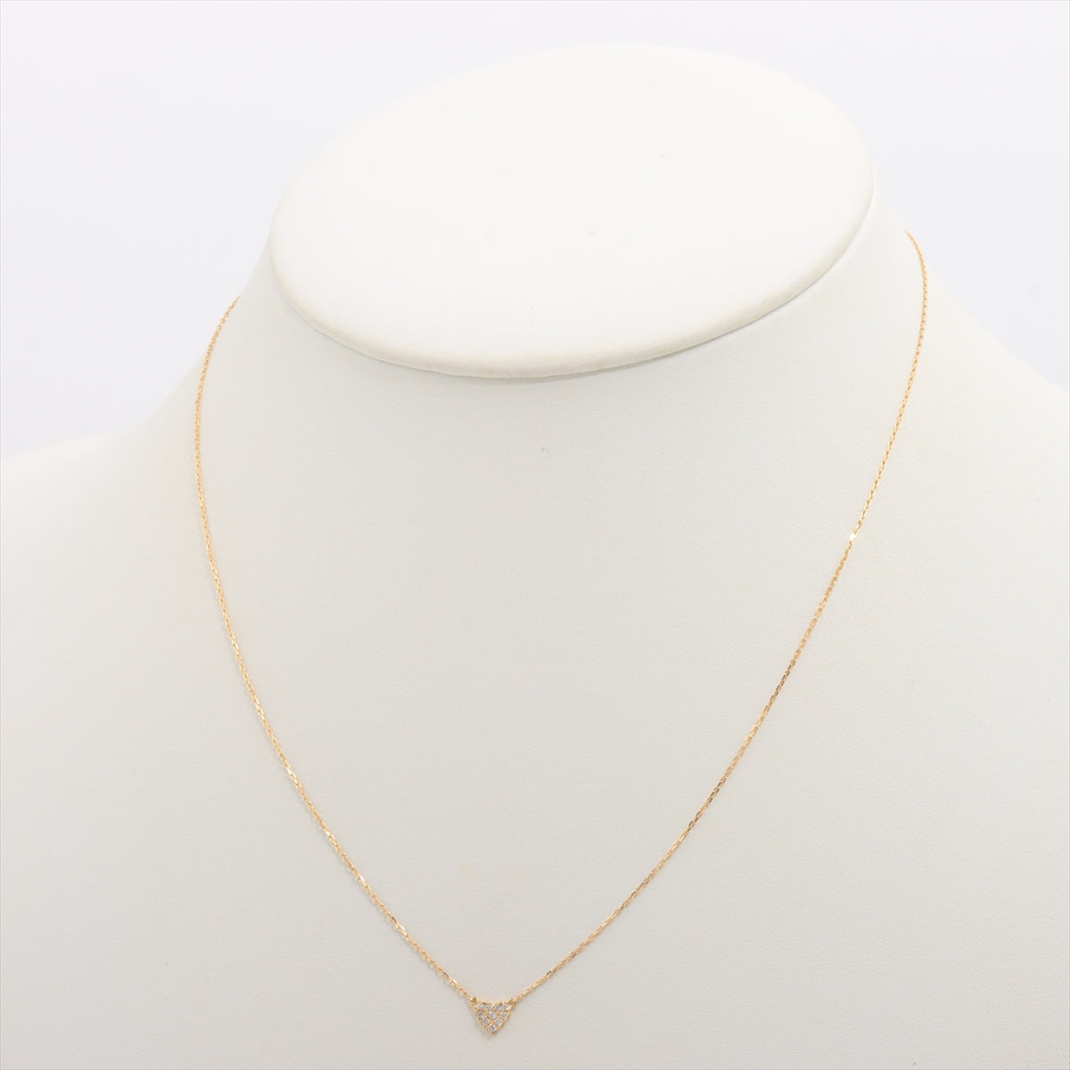 AHKAH Heart Pavé diamond Necklace K18(YG) 1.2g 0.05