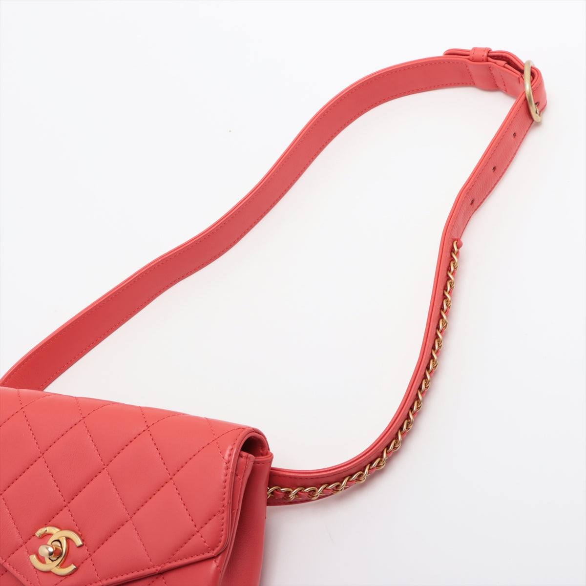 Chanel Matelasse Lambskin Sling backpack Pink Gold Metal fittings 27th
