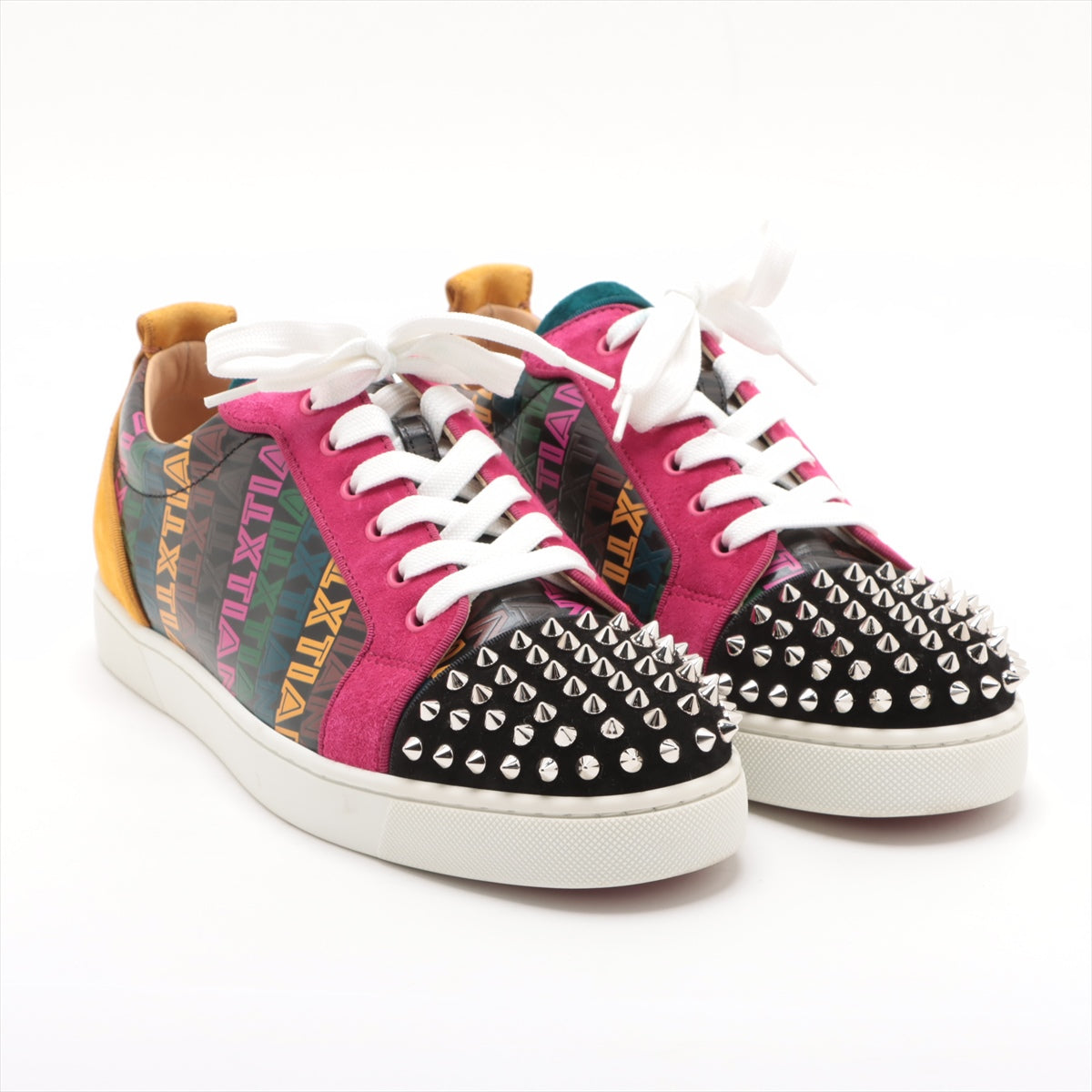 Christian Louboutin Leather & Suede Sneakers 42 1/2 Men's Multicolor LOUIS JUNIOR SPIKES ORLATO Spike Studs Is there a replacement string