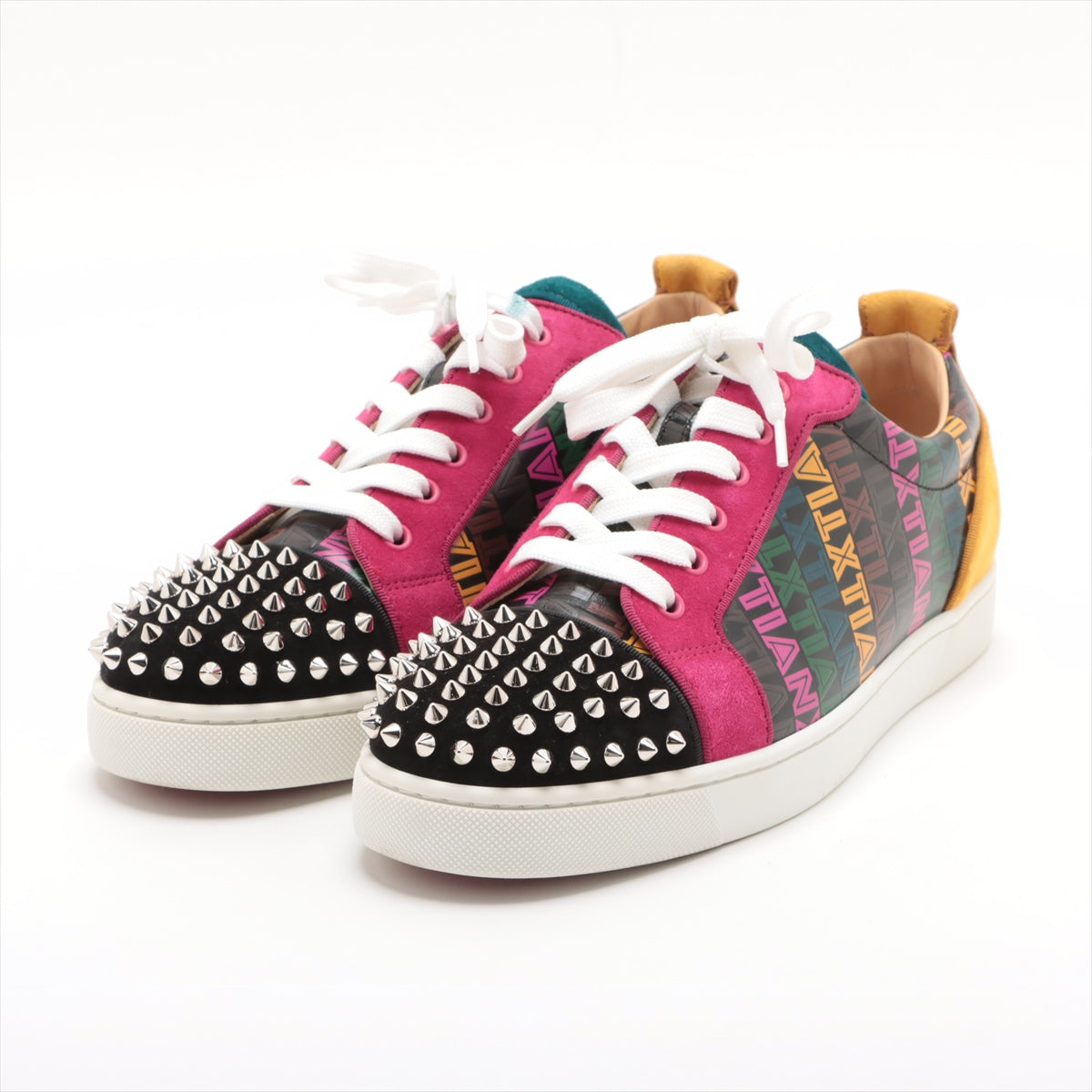 Christian Louboutin Leather & Suede Sneakers 42 1/2 Men's Multicolor LOUIS JUNIOR SPIKES ORLATO Spike Studs Is there a replacement string