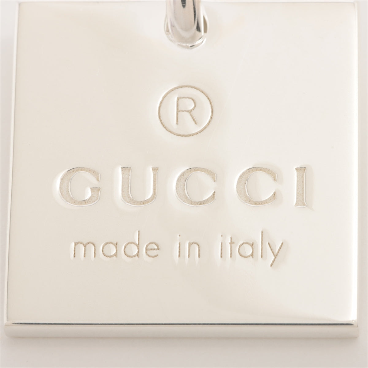 Gucci logo plate Necklace 925 10.7g Silver