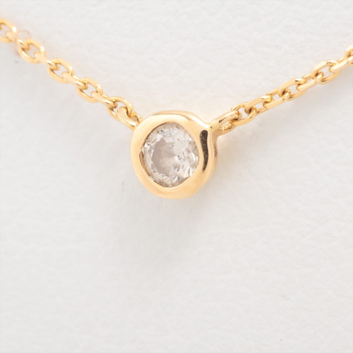 aget diamond Necklace K18(YG) 1.6g 0.09