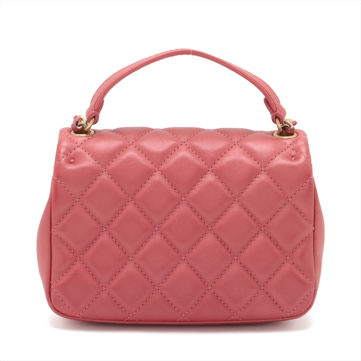 Chanel Matelasse Leather 2way handbag Pink Gold Metal fittings 28th