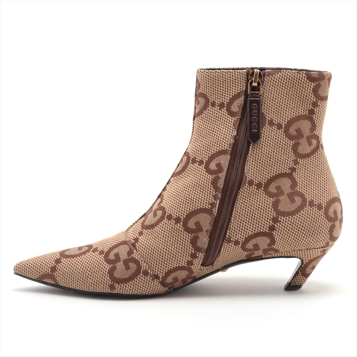 Gucci GG canvas Short Boots 34 Ladies' Beige×Brown 676555 The hacker project