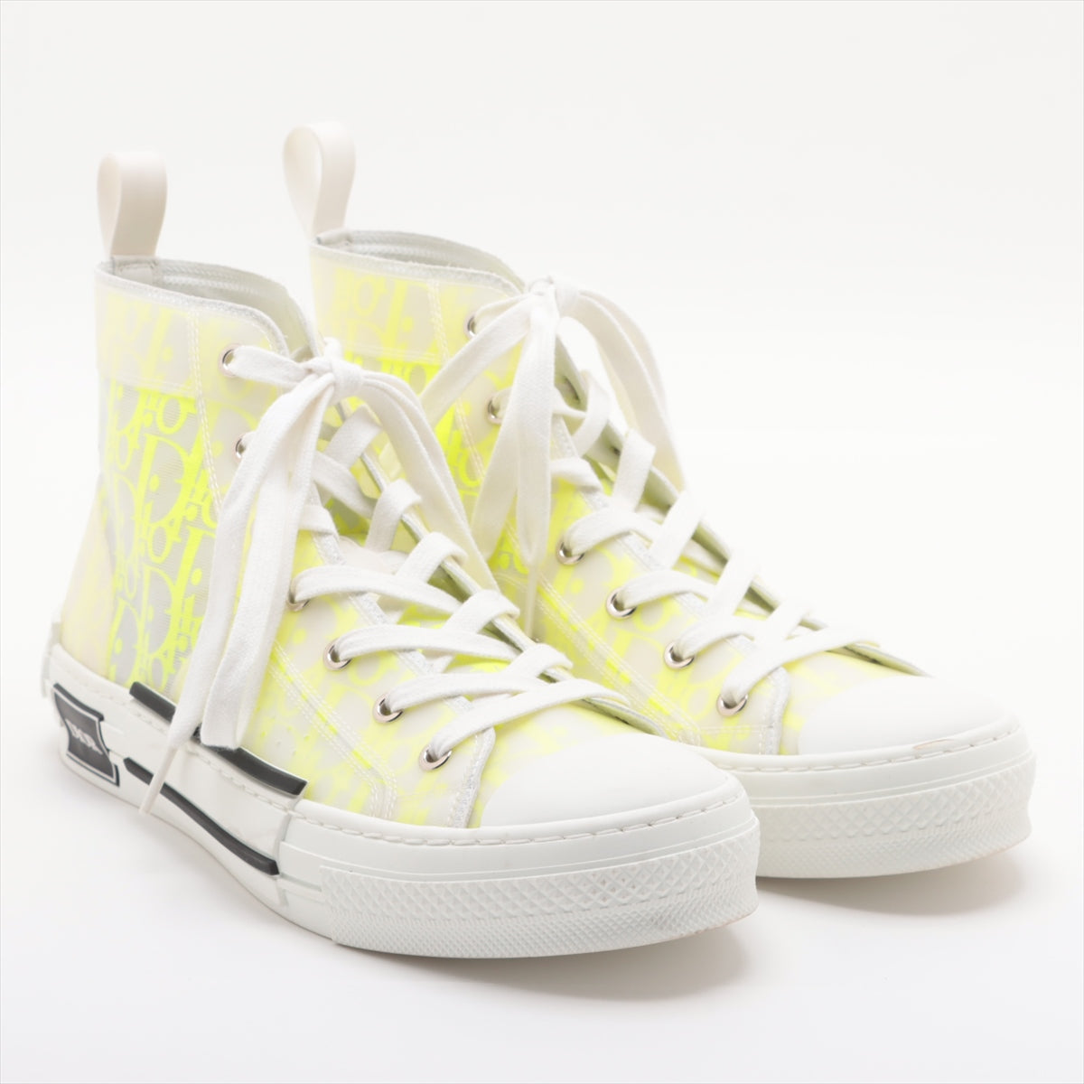 DIOR B23 Rubber High-top Sneakers 41 Men's White x yellow 21ENV Oblique
