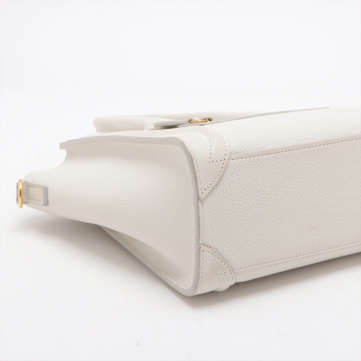 CELINE Luggage Nano shopper Leather 2way handbag White