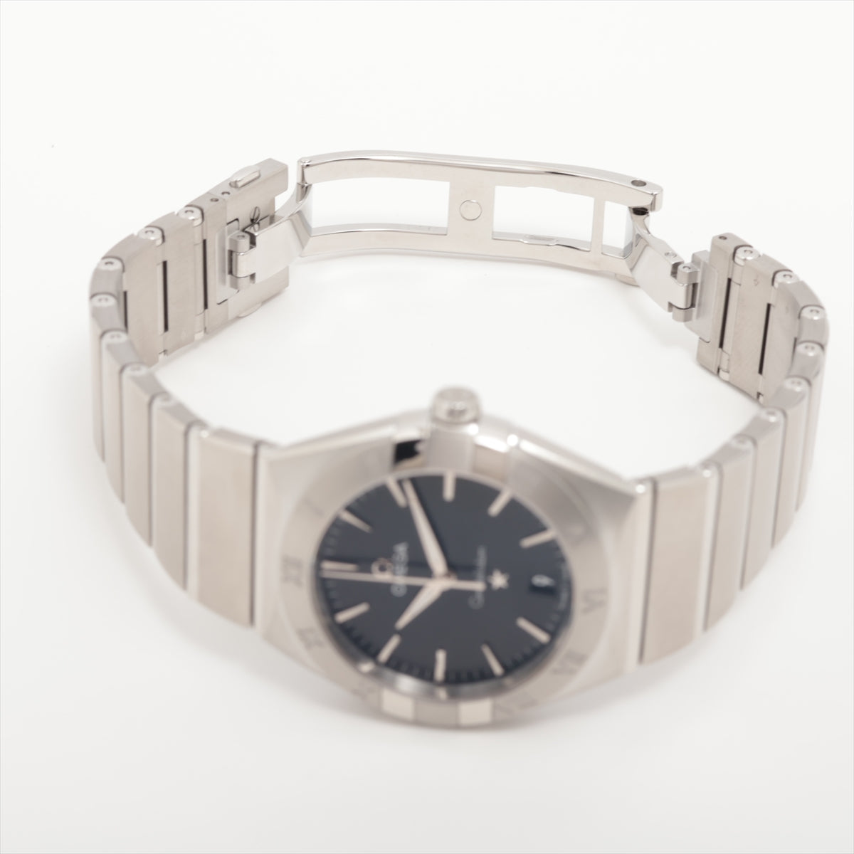 Omega Constellation 131.10.36.60.01.001 SS QZ Black-Face Extra Link 1 Case side scratches