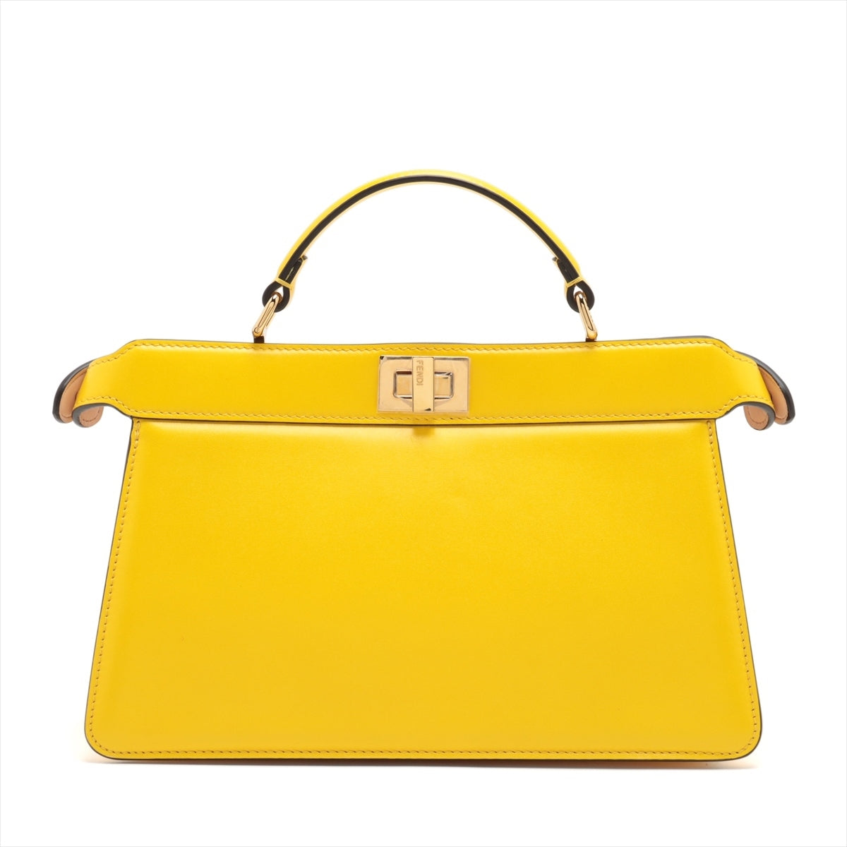 Fendi ICU EAST WEST Leather 2way handbag Yellow 8BN323