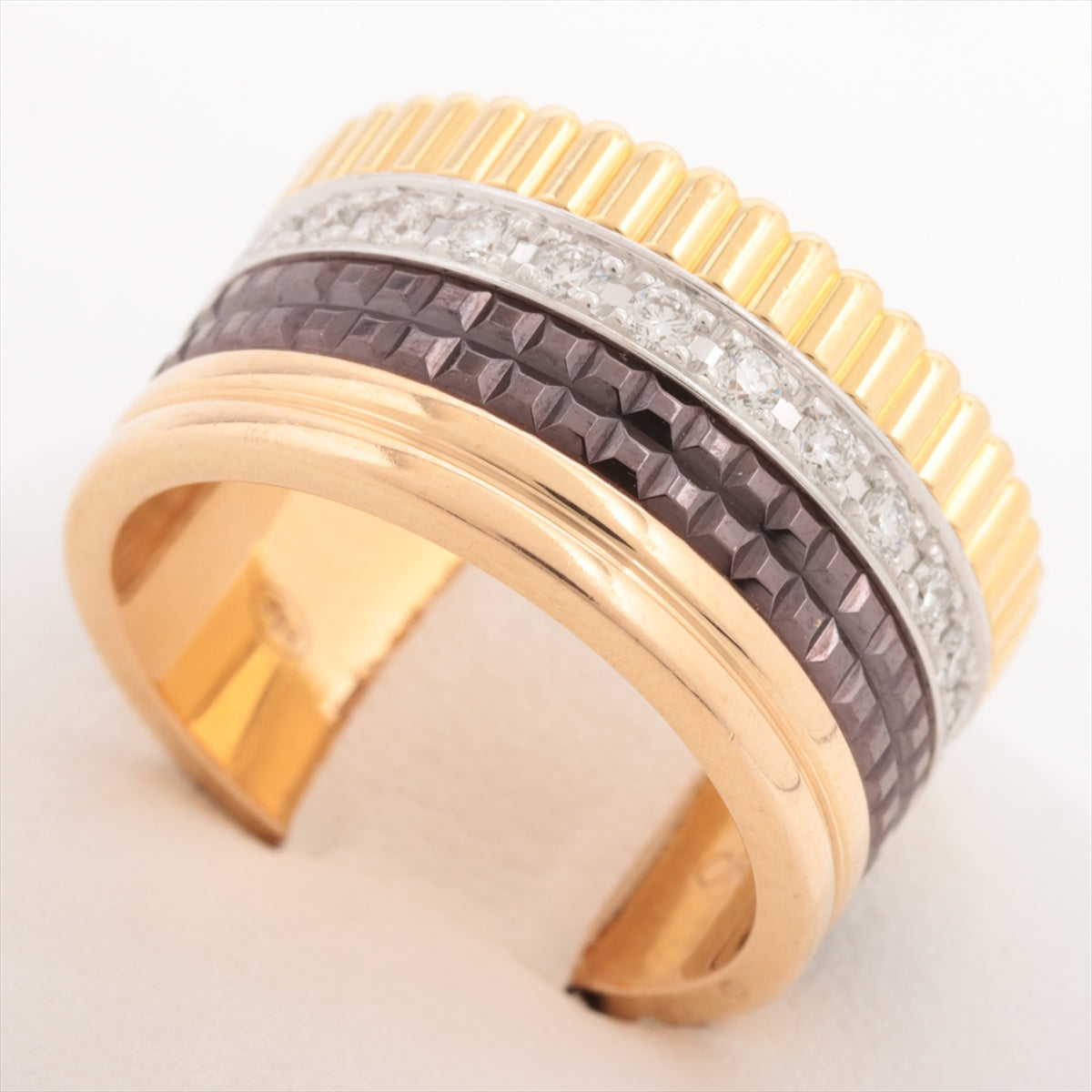Boucheron Quatre Large diamond rings 750(YG×PG×WG) 14.1g 53