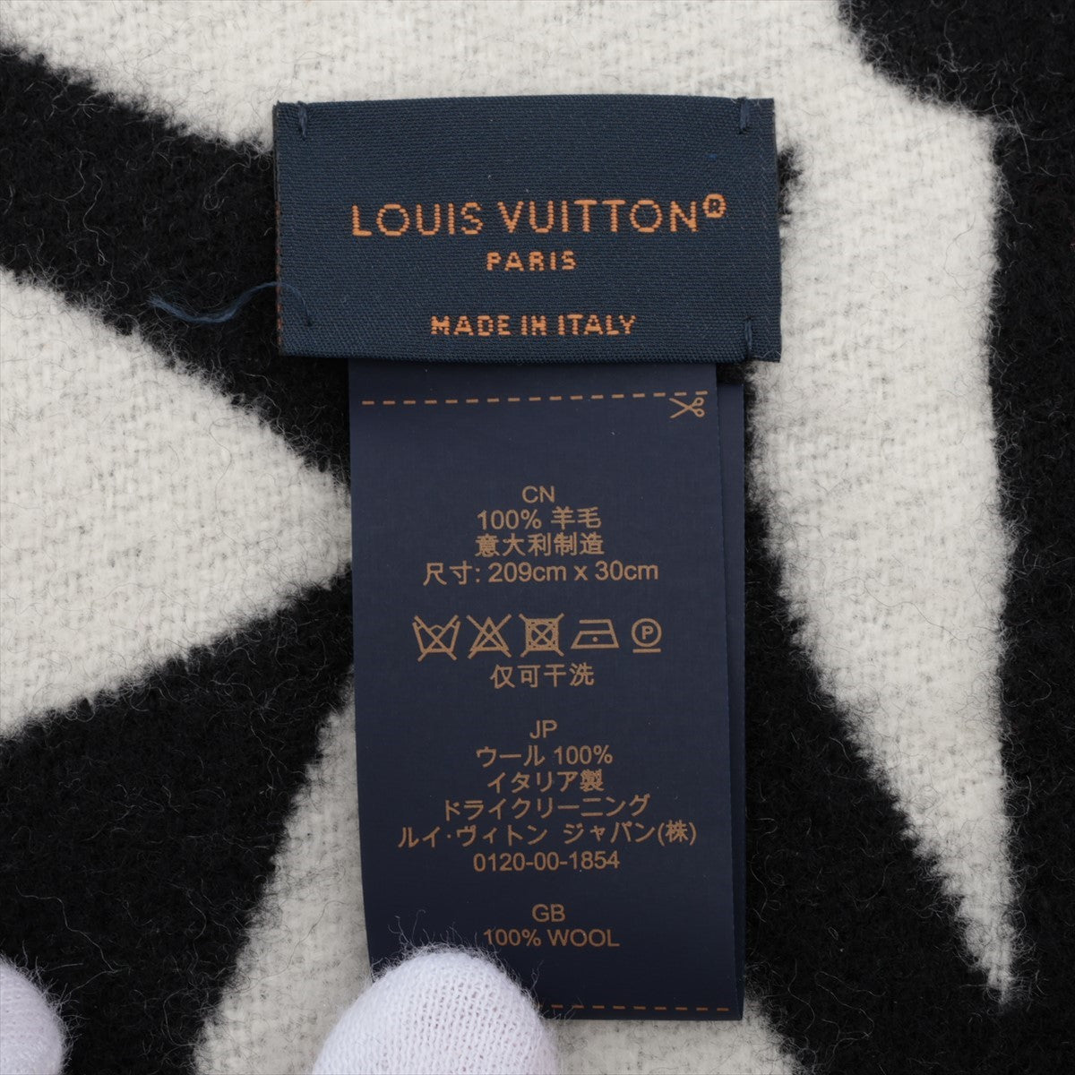 Louis Vuitton flight mode scarf LV medallion RX3273 Scarf Wool Black M79212