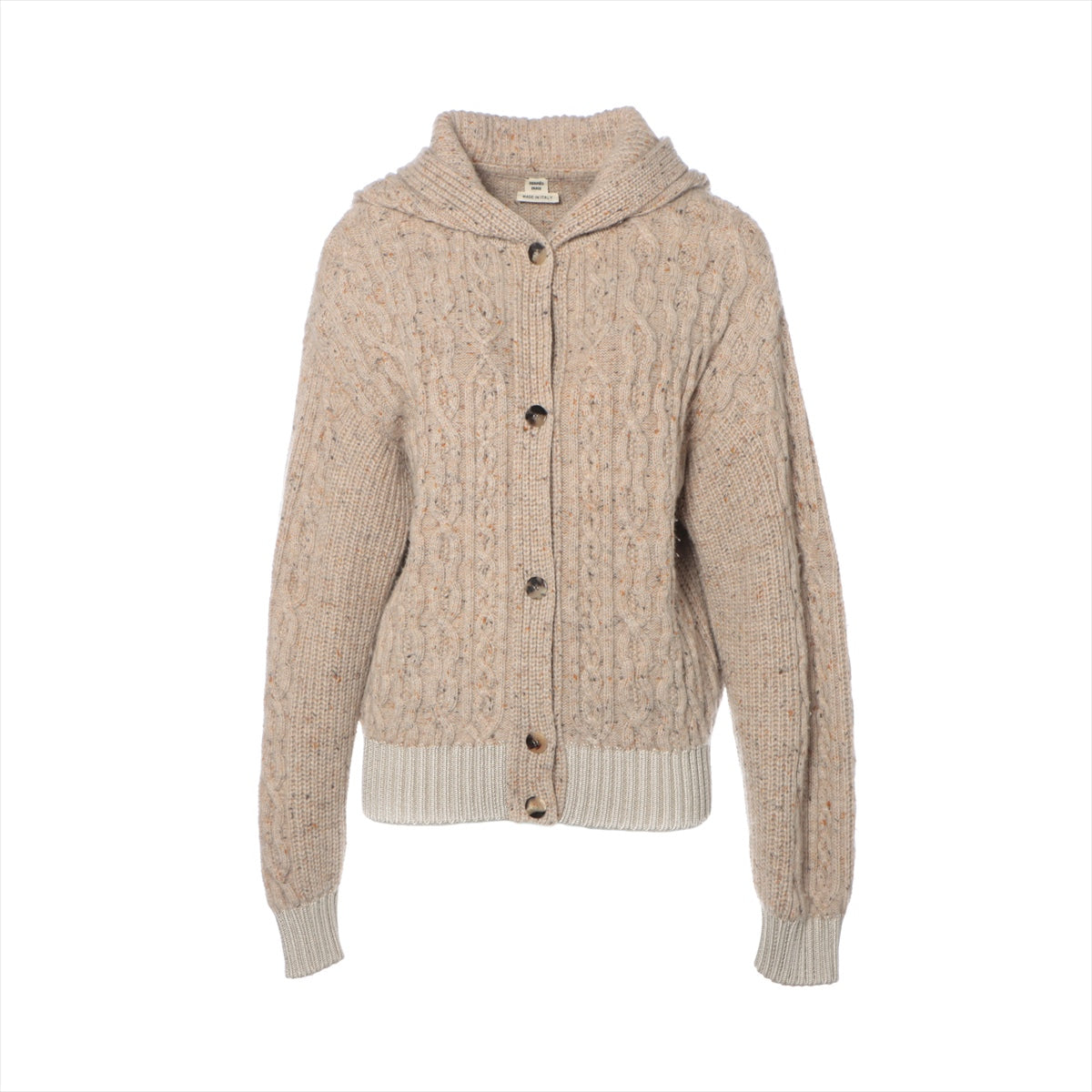 Hermès Cashmere & Silk Knit jacket 36 Ladies' Beige  07-7723 Hoody