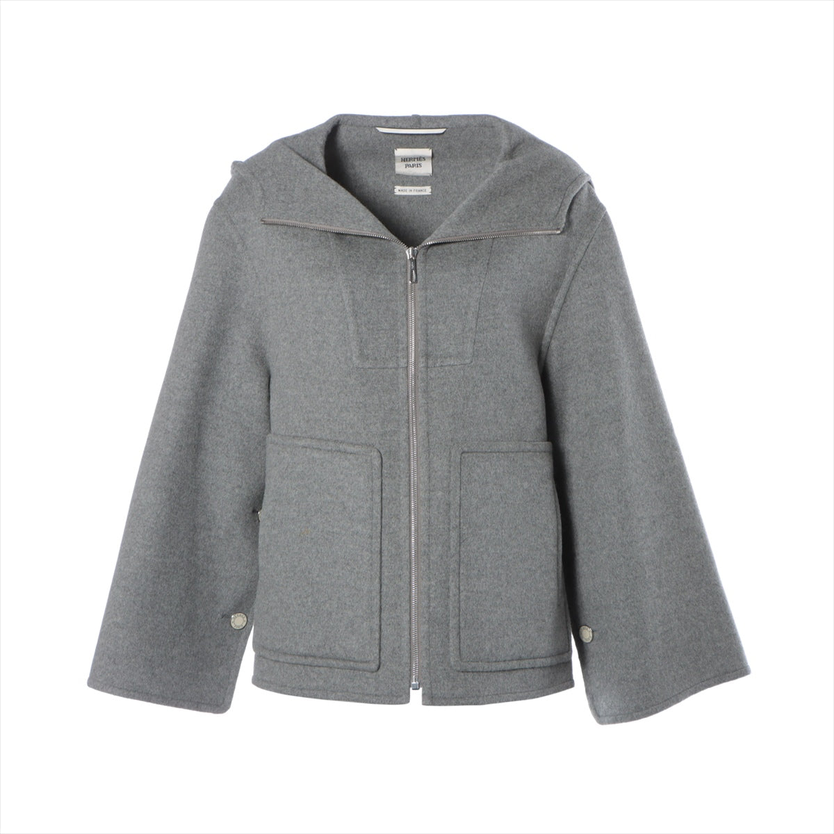 Hermès Serie Cashmere Short coat 34 Ladies' Grey  97-7101 hoodie