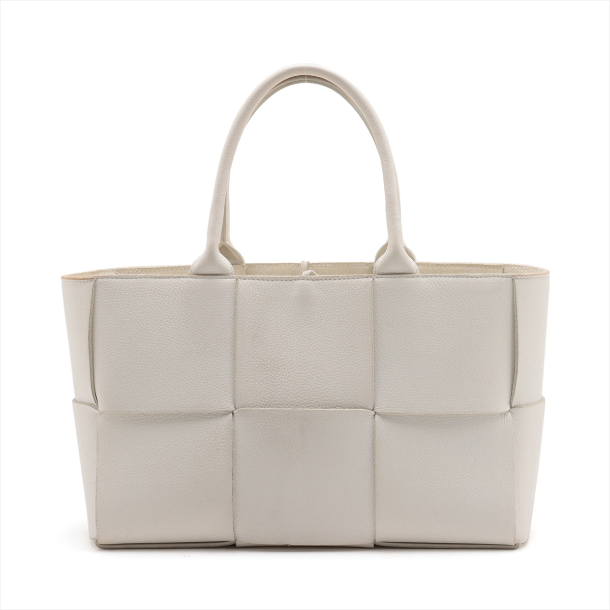 Bottega Veneta maxi intrecciato small The Arco Leather Tote bag White