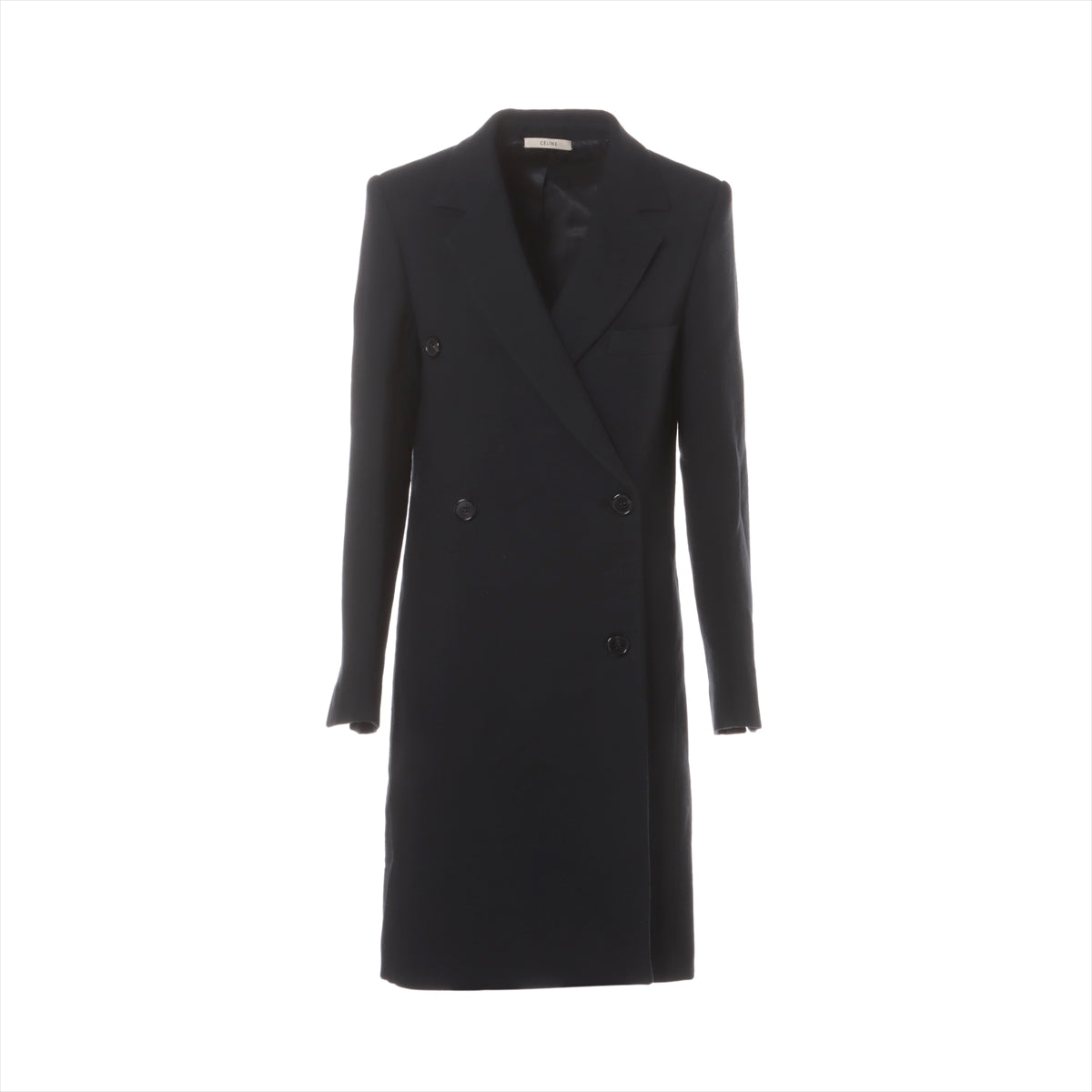CELINE Phoebe Wool Long coat 34 Ladies' Black  2 8T87 double crombie coat