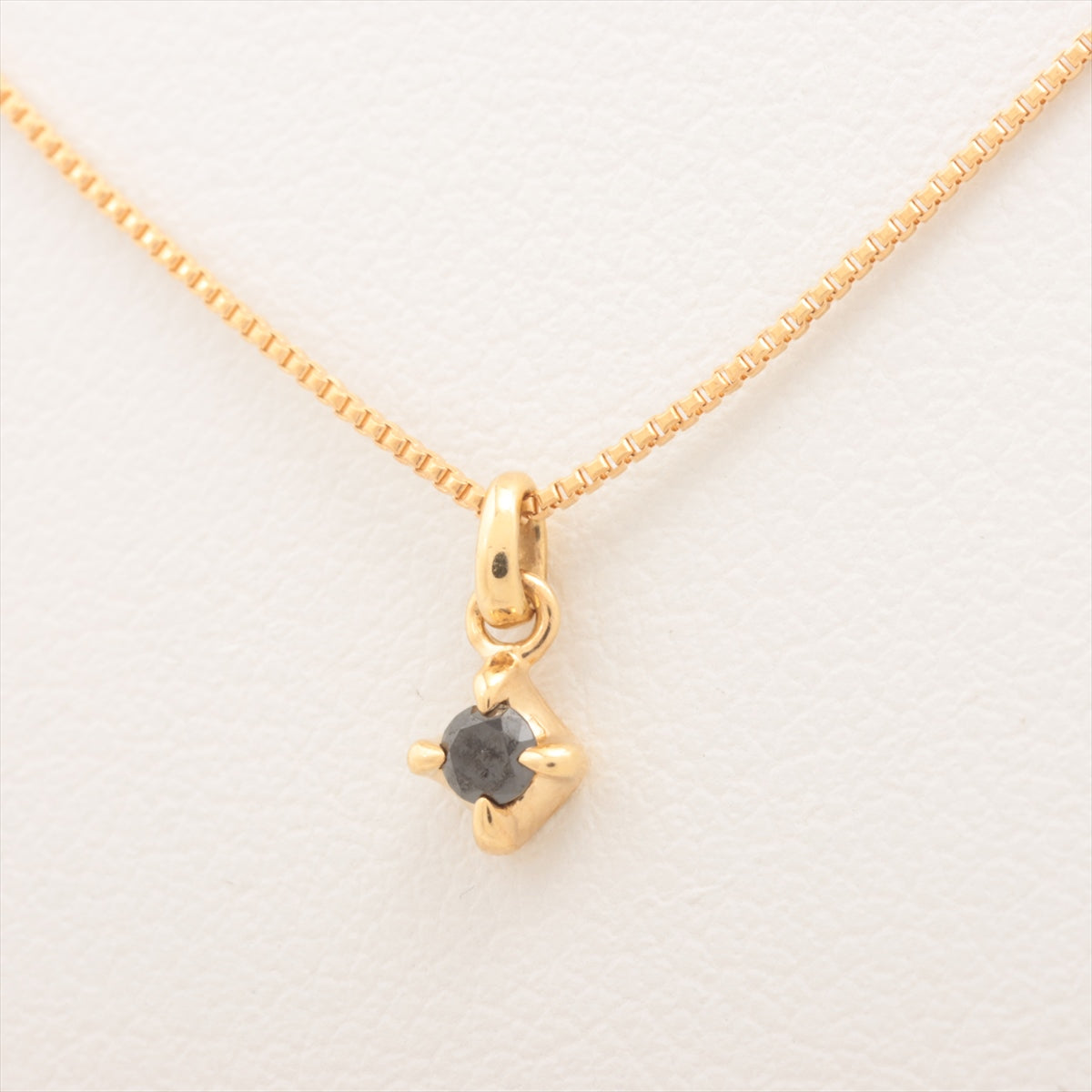 aget Black diamond Necklace K18(YG) 1.5g 0.05