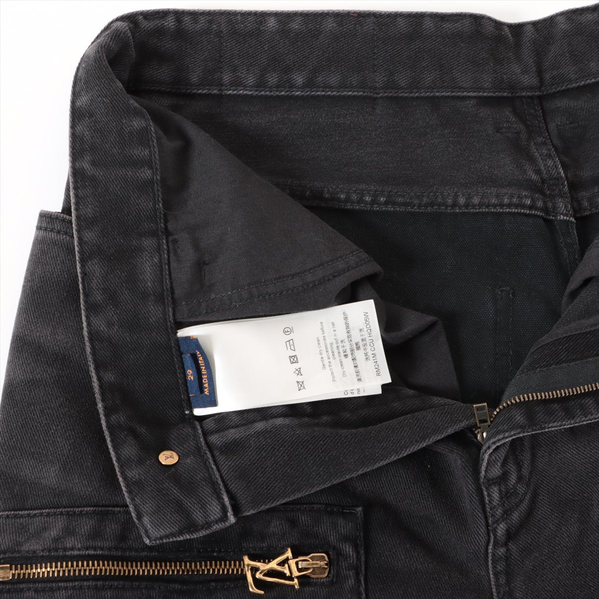 Louis Vuitton 24SS Cotton & Polyester Denim pants 29 Men's Black x Gray  RM241M denim workwear pants Monogram