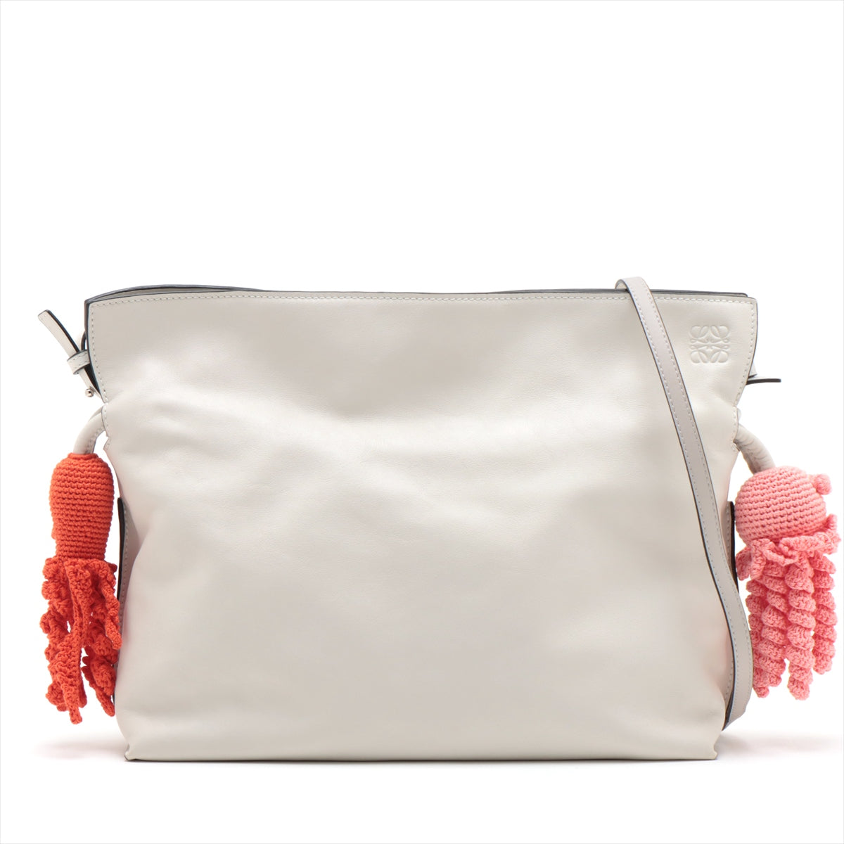 Loewe Flamenco clutch Leather Shoulder bag White octopus