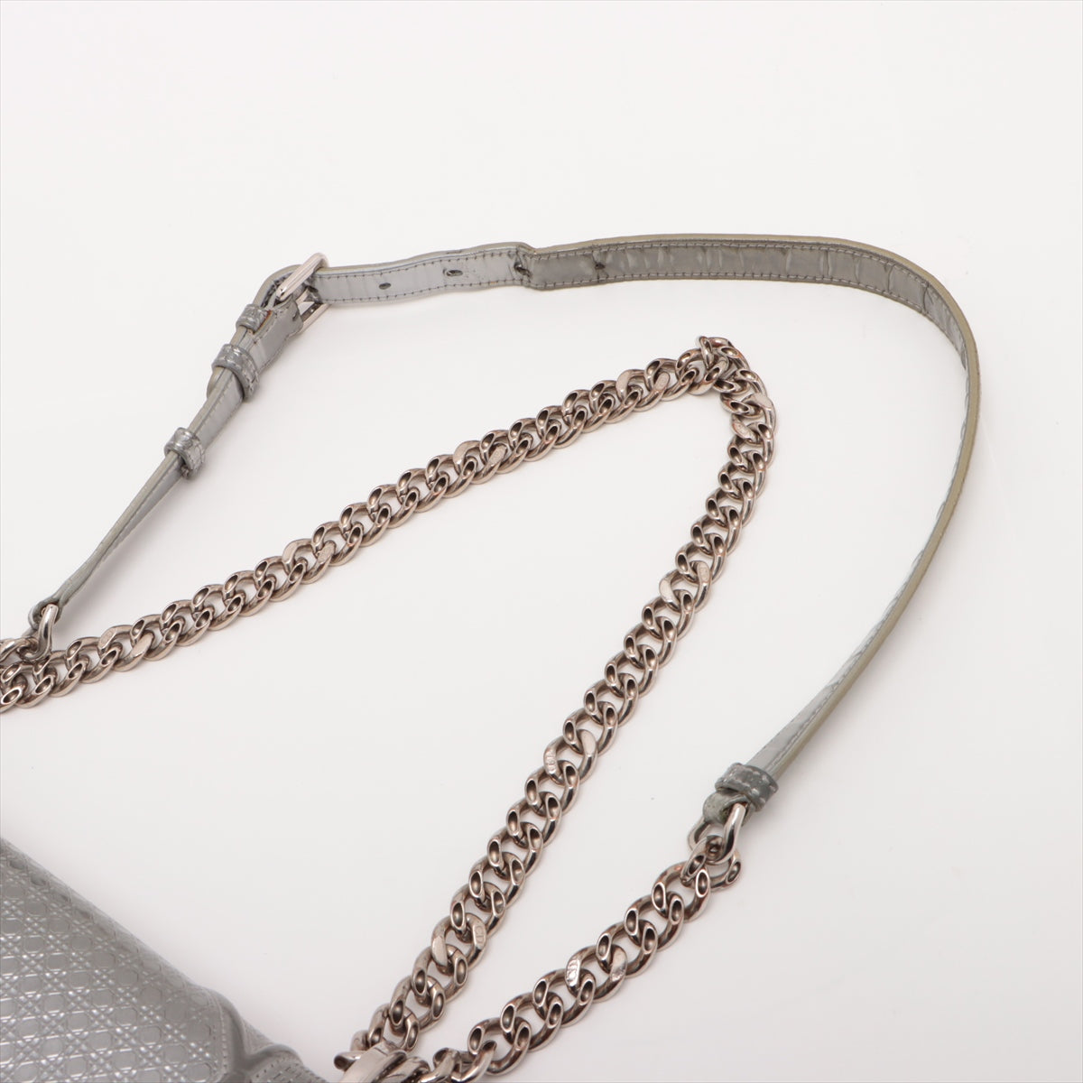 Christian Dior Diorama Patent leather Chain shoulder bag Silver