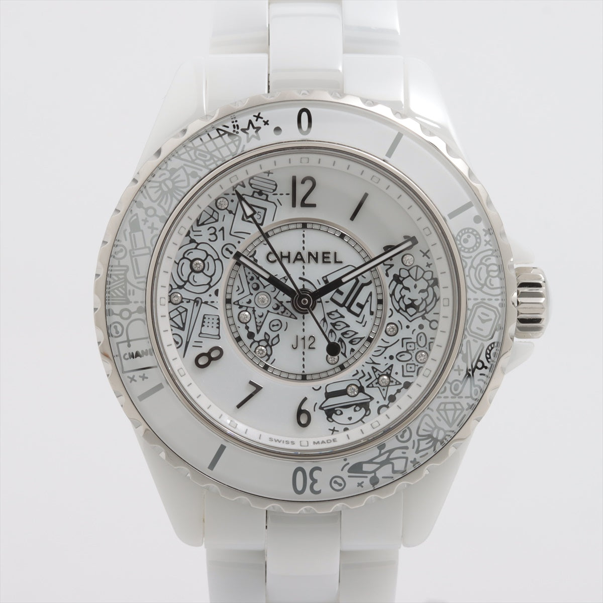 Chanel J12 20th Anniversary H6477 SS×CE QZ White-Face Extra Link 2