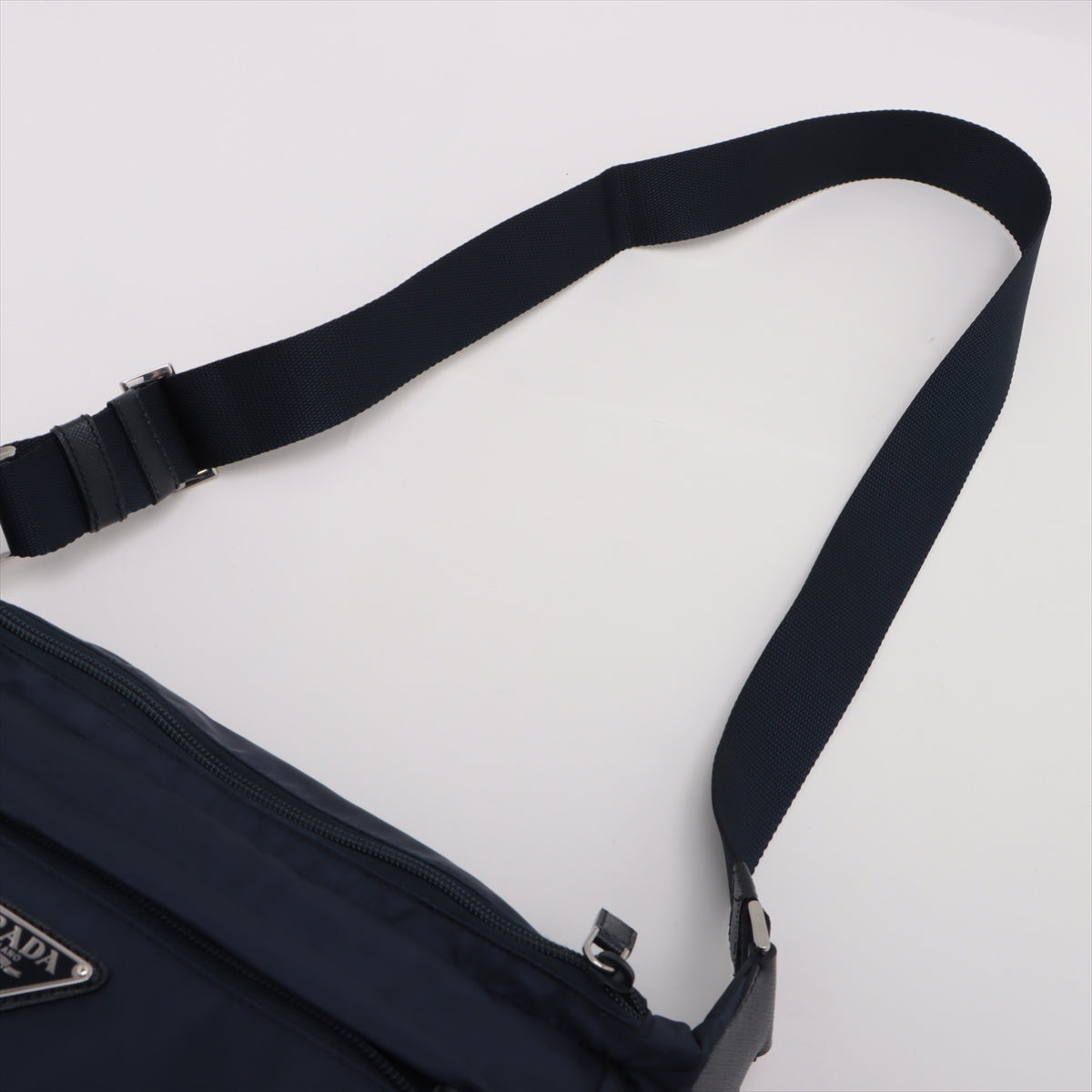 Prada Tessuto Nylon & leather Shoulder bag Navy blue
