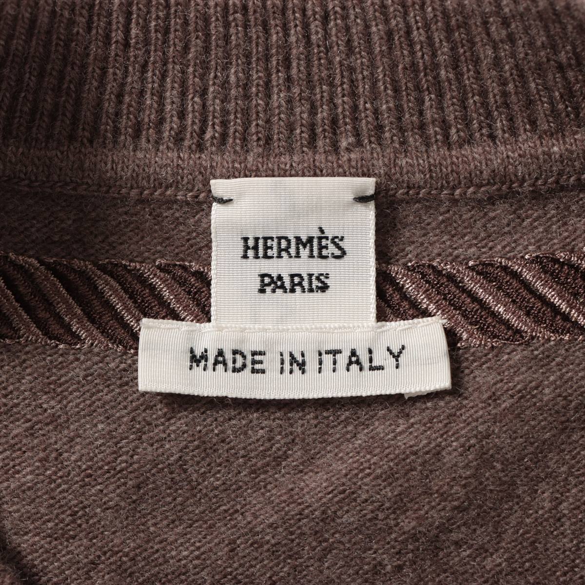 Hermès 23 years Wool & Nylon Cardigan 34 Ladies' Brown  3H2708DI